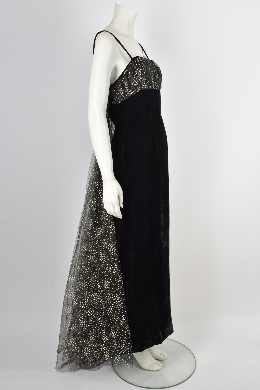 VINTAGE 50s velvet ballgown M-L