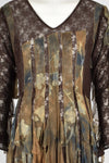 VINTAGE 1990s camouflage lace chiffon dress L-XL