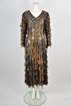 VINTAGE 1990s camouflage lace chiffon dress L-XL