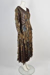VINTAGE 1990s camouflage lace chiffon dress L-XL