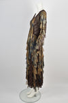 VINTAGE 1990s camouflage lace chiffon dress L-XL