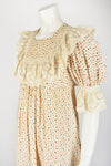 GINA FRATINI 70s lace trim dress S