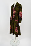 KENZO 00s corduroy peony print skirt suit / M-L