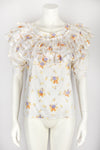 KENZO 80s frilled floral top M