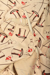 MISS MOUSE attributed 70s novelty print dress S-M