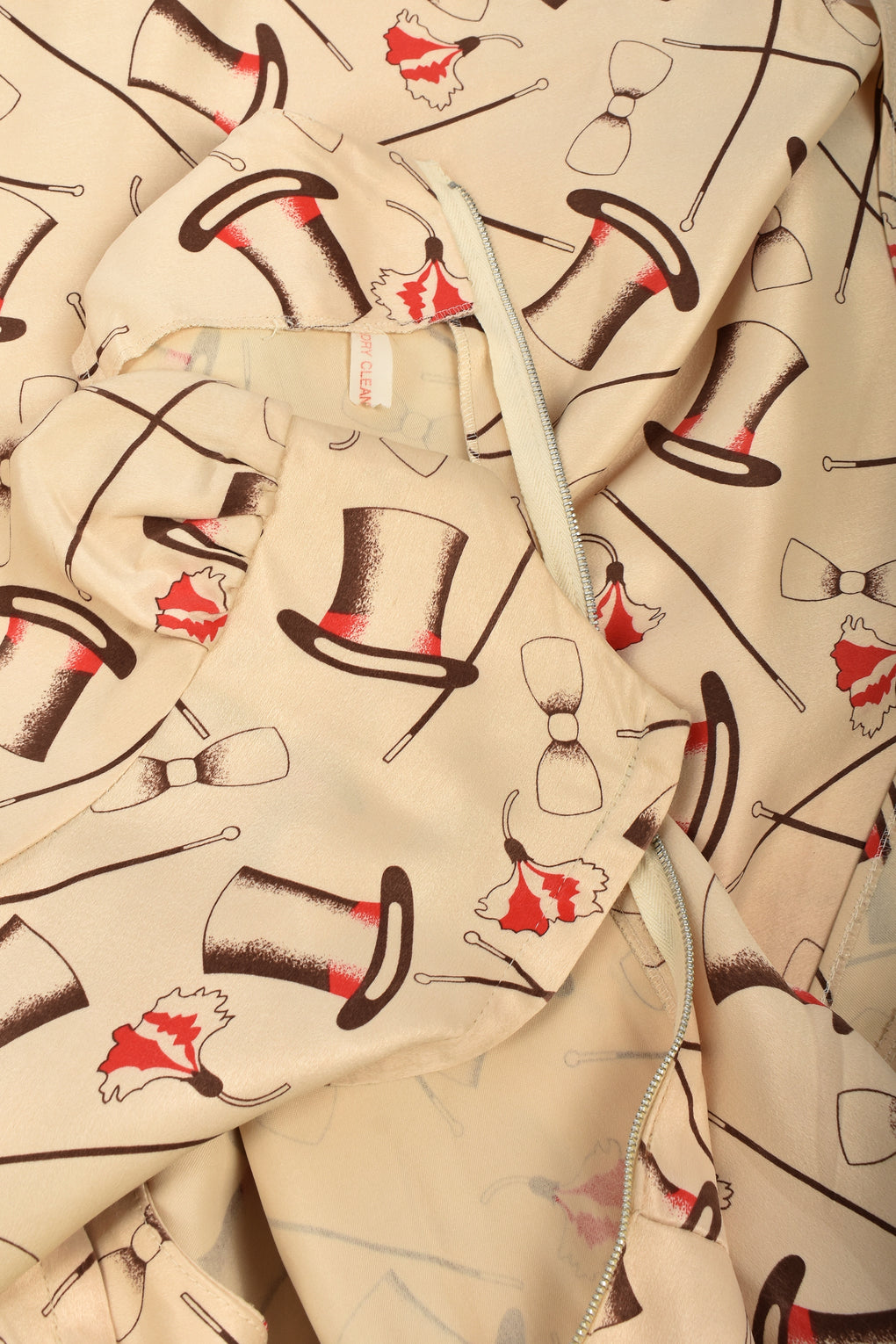 MISS MOUSE attributed 70s novelty print dress S-M