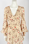 MISS MOUSE attributed 70s novelty print dress S-M