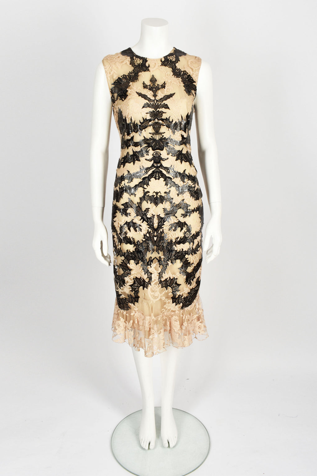 ALEXANDER MCQUEEN Runway 2012 Laser Cut Lace Dress XS/S