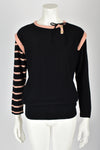 SONIA RYKIEL 70s NOS striped sleeve sweater S-M