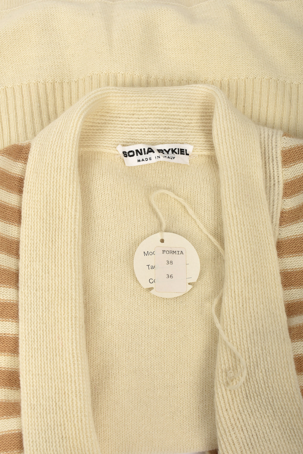 SONIA RYKIEL 70s NOS striped wool cardigan M