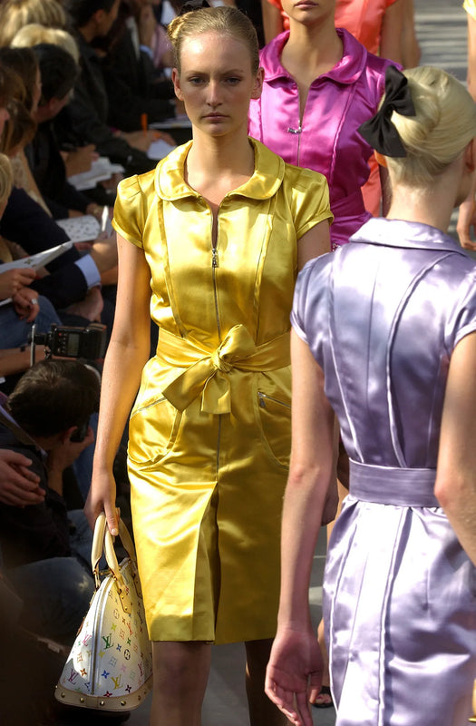 LOUIS VUITTON S/S 2003 RUNWAY YELLOW SATIN DRESS