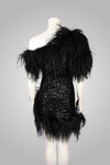 16ARLINGTON SEQUIN MINI DRESS WITH FEATHERS