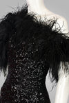 16ARLINGTON SEQUIN MINI DRESS WITH FEATHERS