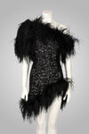 16ARLINGTON SEQUIN MINI DRESS WITH FEATHERS
