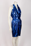 ANTONY PRICE Blue Lamé Dress