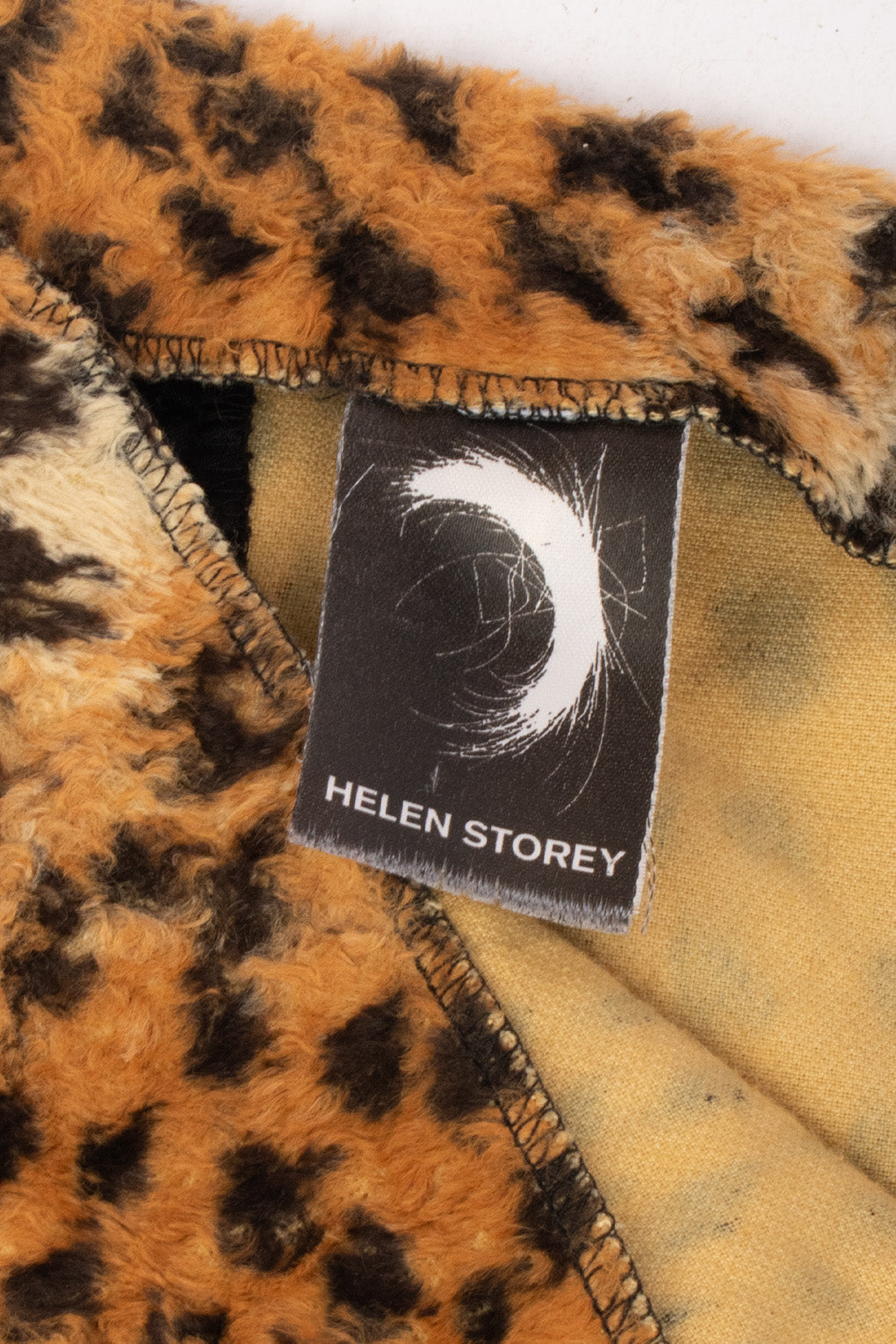 HELEN STOREY Leopard Faux Fur Mini Skirt S