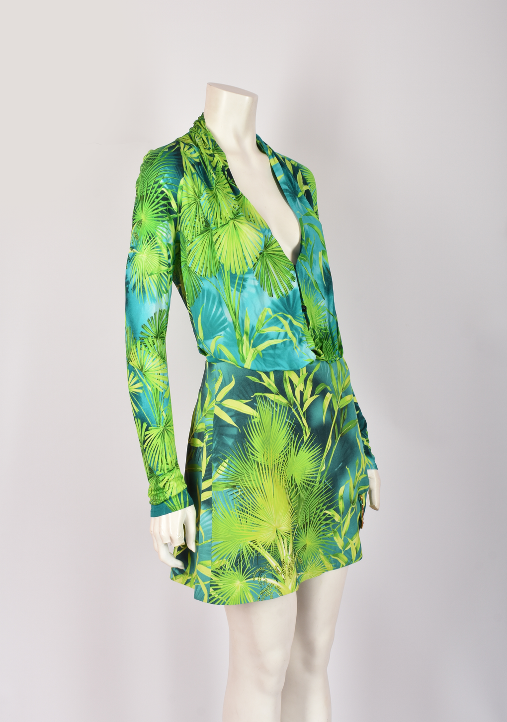 VERSACE JUNGLE PRINT BODYSUIT AND SKIRT