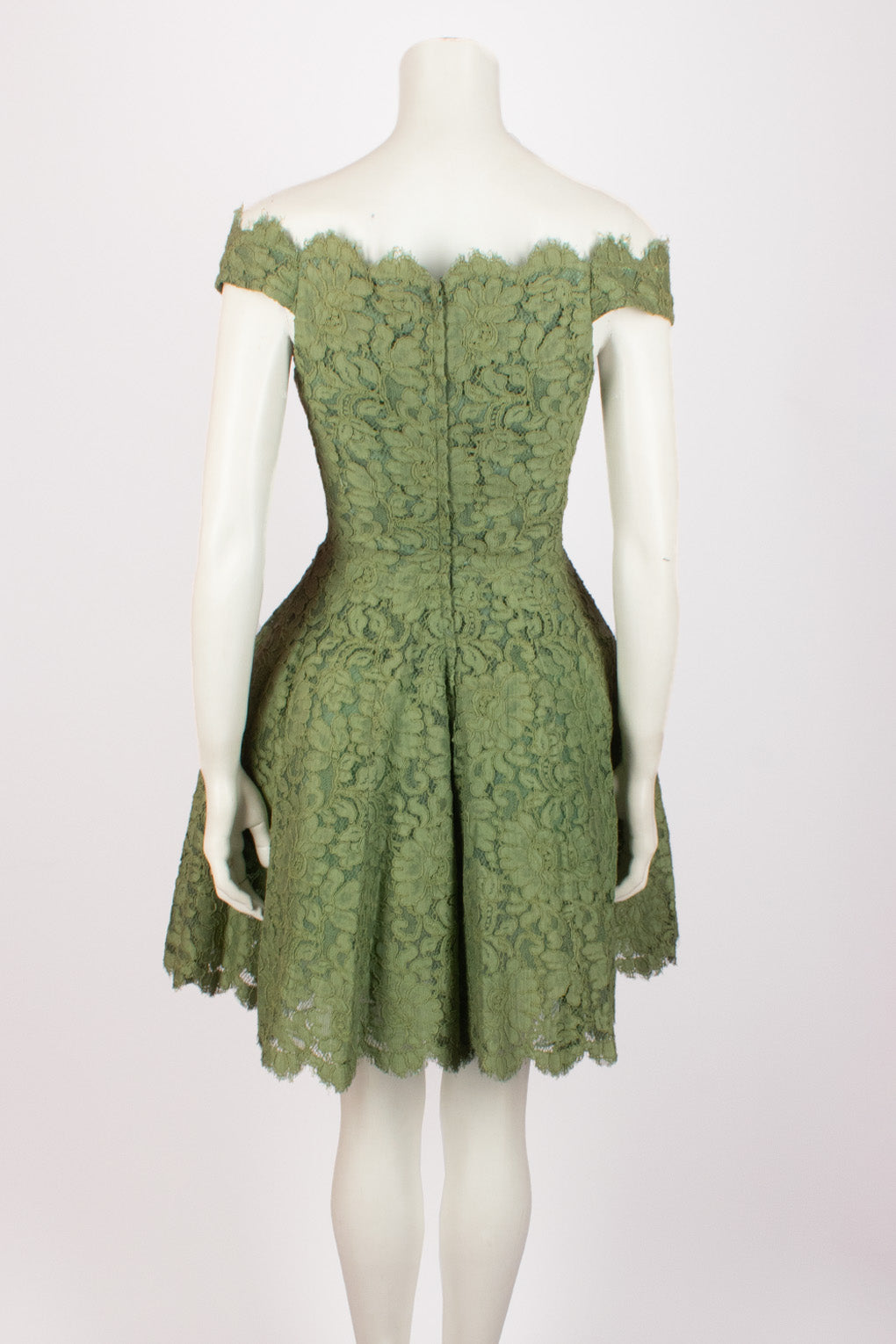 ANTONY PRICE Corseted Green Lace Dress