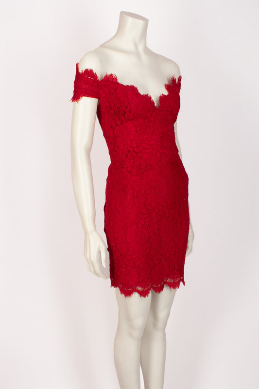 ANTONY PRICE Red Lace Dress