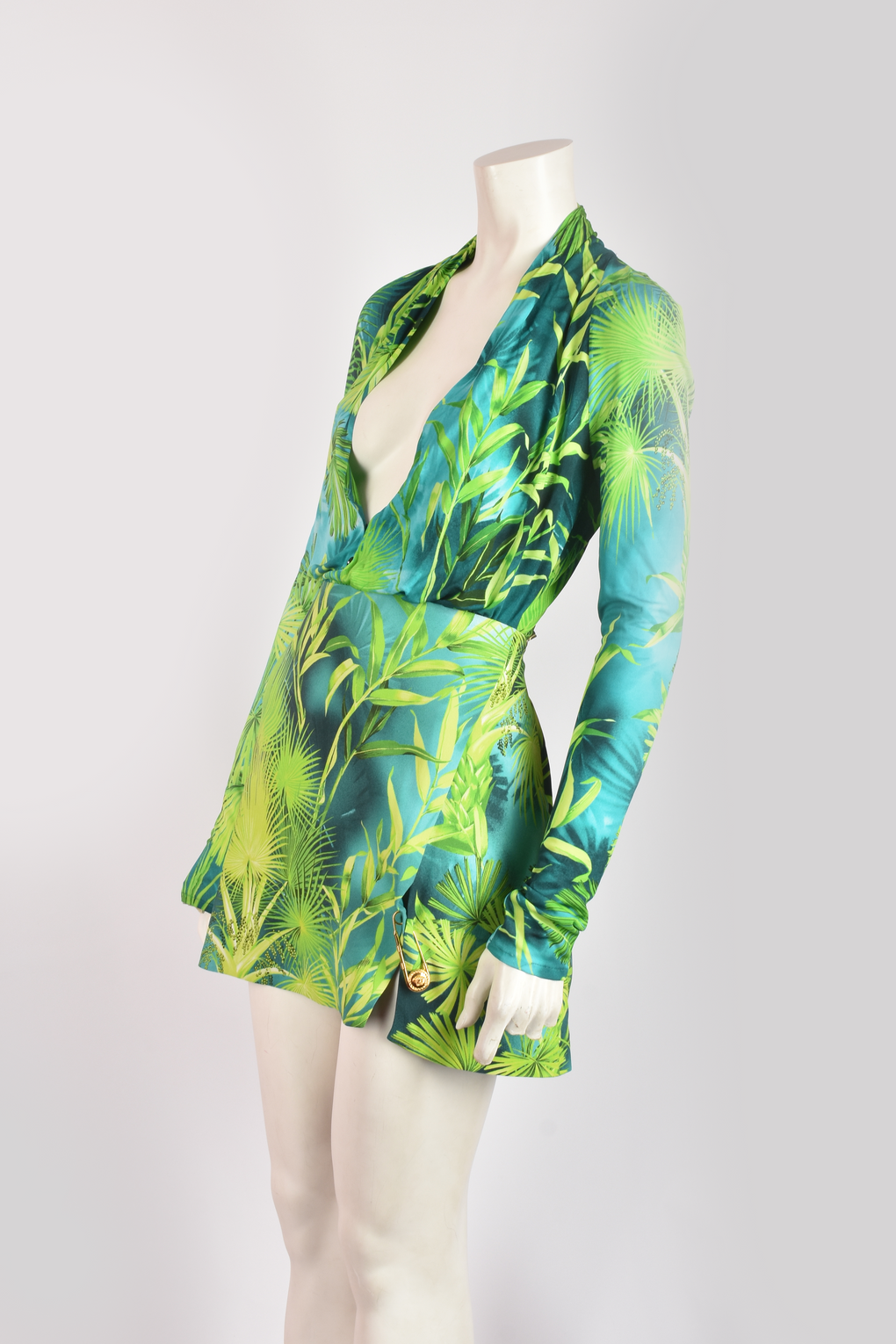 VERSACE JUNGLE PRINT BODYSUIT AND SKIRT