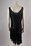 1920'S BEADED BLACK ASSYMMETRIC DRESS