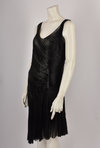 1920'S BEADED BLACK ASSYMMETRIC DRESS