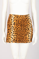 HELEN STOREY Leopard Faux Fur Mini Skirt S