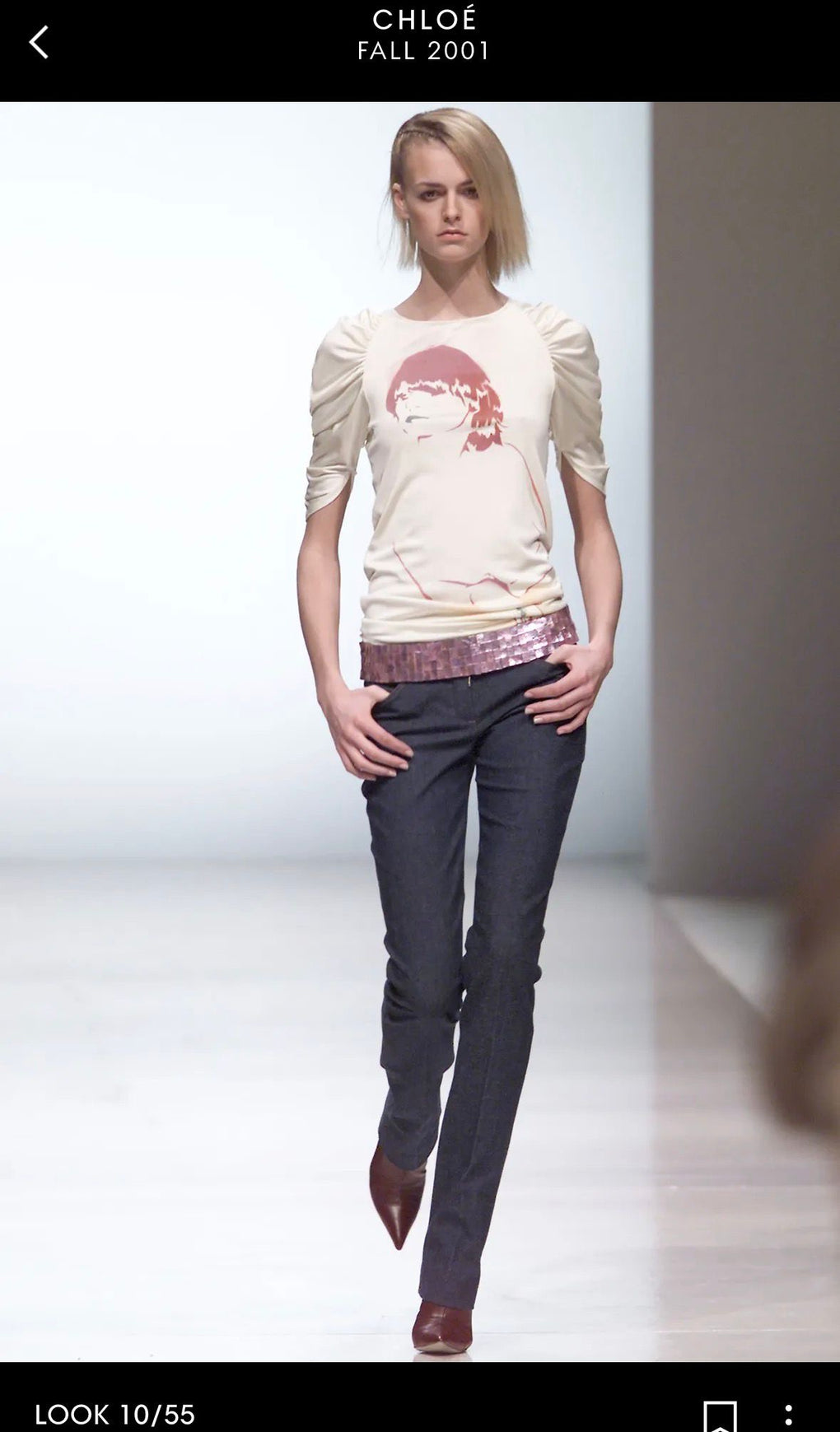 CHLOÉ GRAPHIC A/W 2001 BABY PINK T-SHIRT