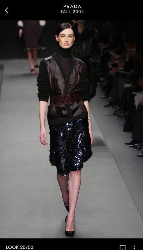 PRADA FALL 2002 BLUE SEQUIN SKIRT