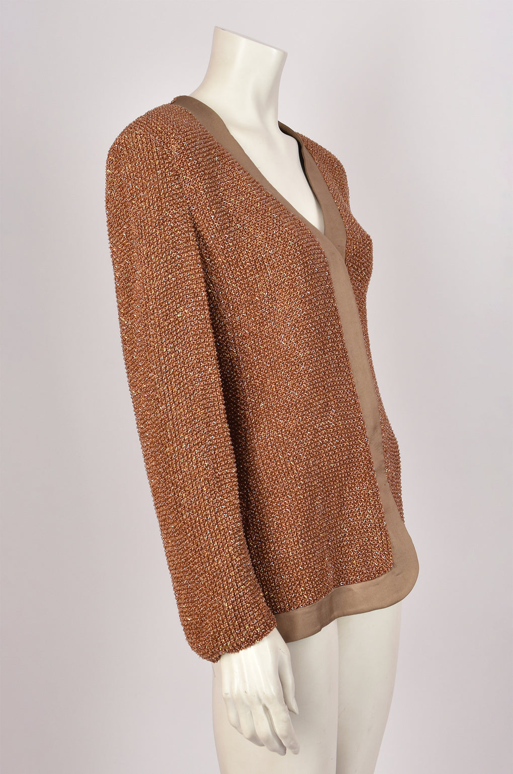 GIORGIO ARMANI CRYSTAL ENCRUSTED BROWN JACKET