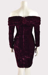 ANTONY PRICE BURGUNDY OFF-THE-SHOULDER VELVET DRESS