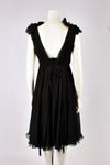 ALEXANDER MCQUEEN A/W 2005 BLACK SILK CHIFFON COCKTAIL DRESS
