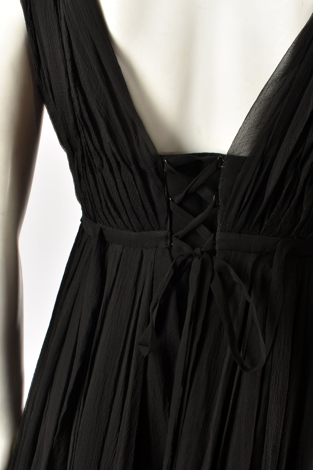 ALEXANDER MCQUEEN A/W 2005 BLACK SILK CHIFFON COCKTAIL DRESS