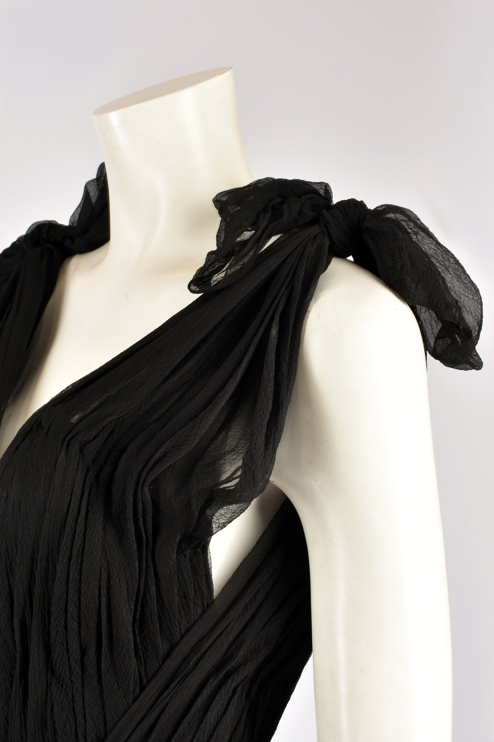 ALEXANDER MCQUEEN A/W 2005 BLACK SILK CHIFFON COCKTAIL DRESS