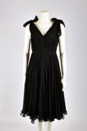 ALEXANDER MCQUEEN A/W 2005 BLACK SILK CHIFFON COCKTAIL DRESS