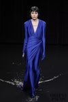 BALENCIAGA FALL 2020 RTW BLUE WRAP GOWN W/ GLOVES