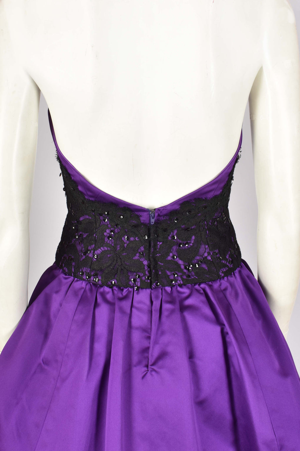 MURRAY ARBEID PURPLE AND BLACK SILK COCKTAIL DRESS