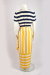 BILL BLASS BLUE & YELLOW STRIPED DRESS