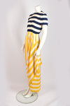 BILL BLASS BLUE & YELLOW STRIPED DRESS