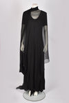 BRUCE OLDFIELD SILK JERSERY GOWN WITH SILK SCARF