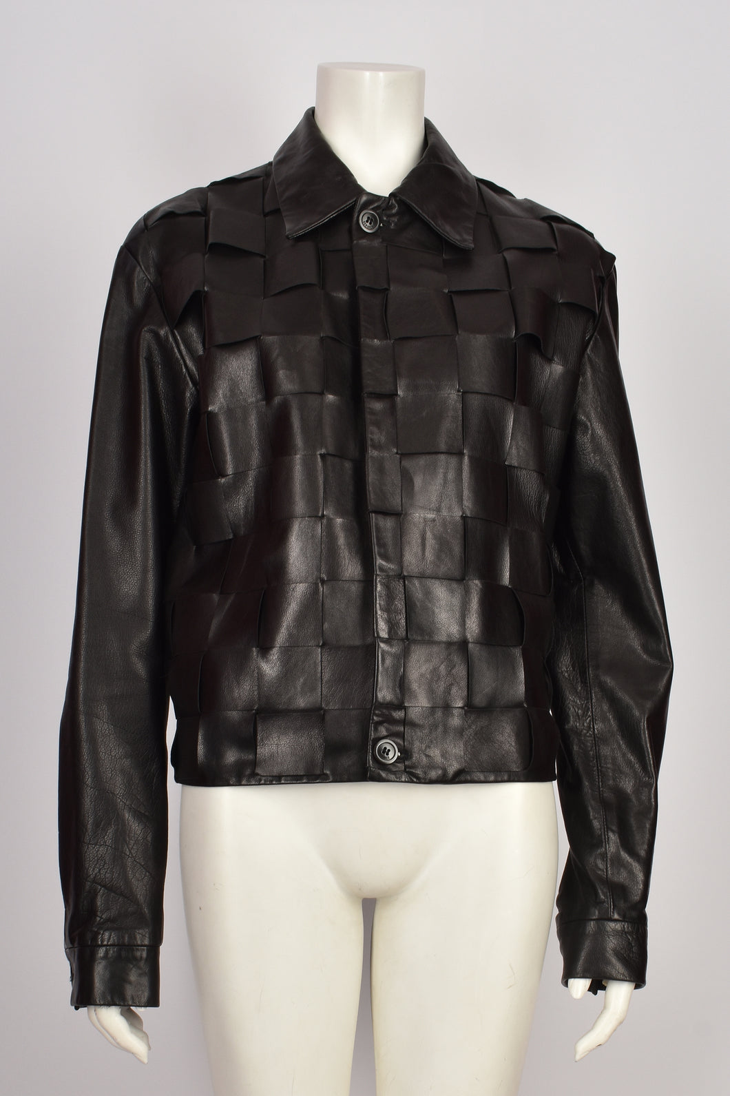 GIANNI VERSACE BRAIDED LEATHER JACKET