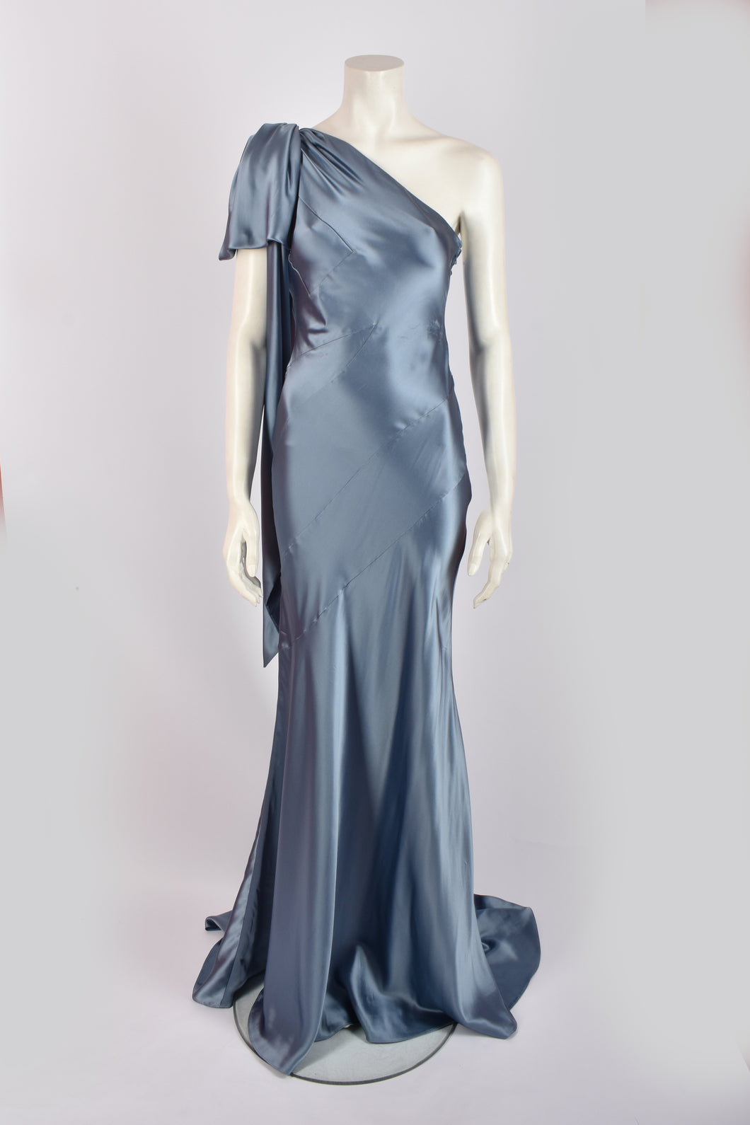 MOSCHINO BLUE SATIN GOWN