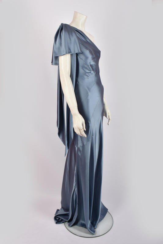 MOSCHINO BLUE SATIN GOWN