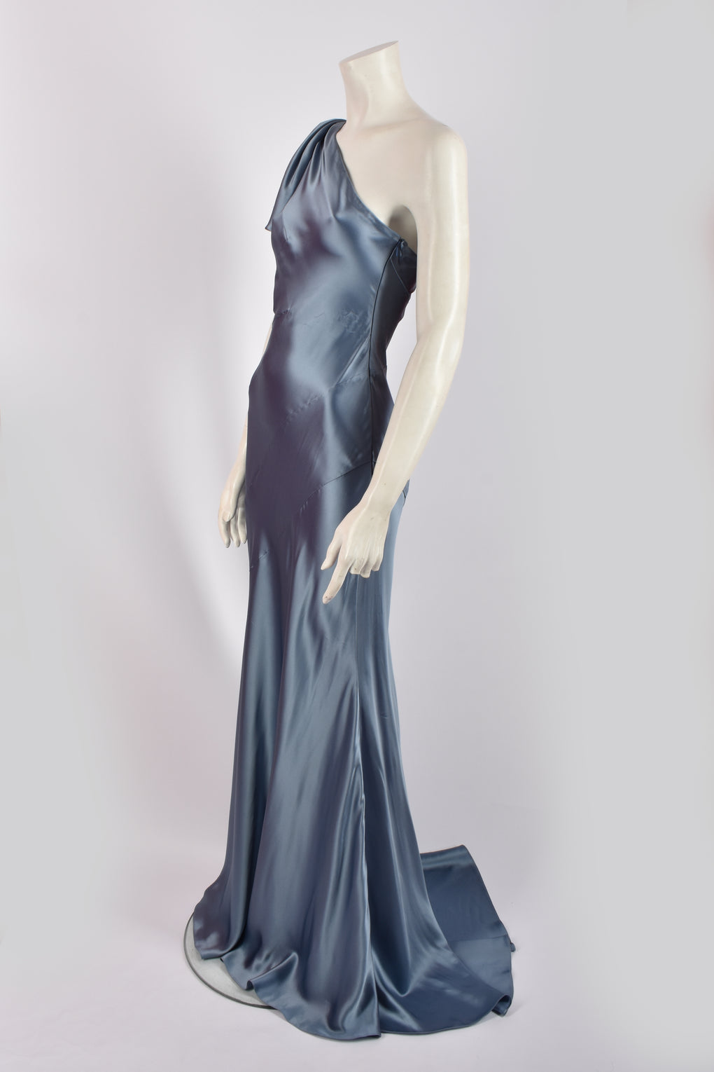 MOSCHINO BLUE SATIN GOWN