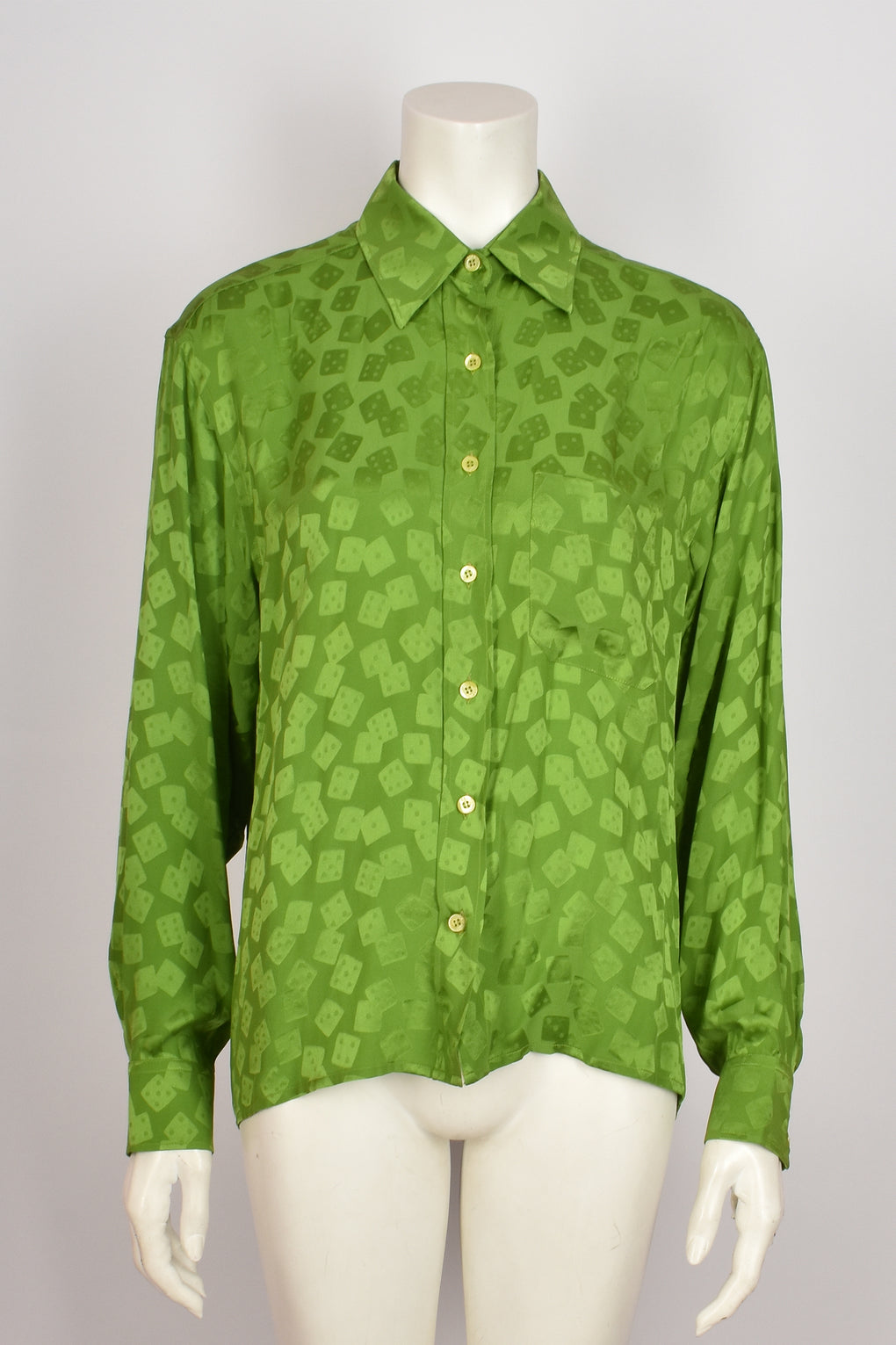 CELINE GREEN SILK SHIRT