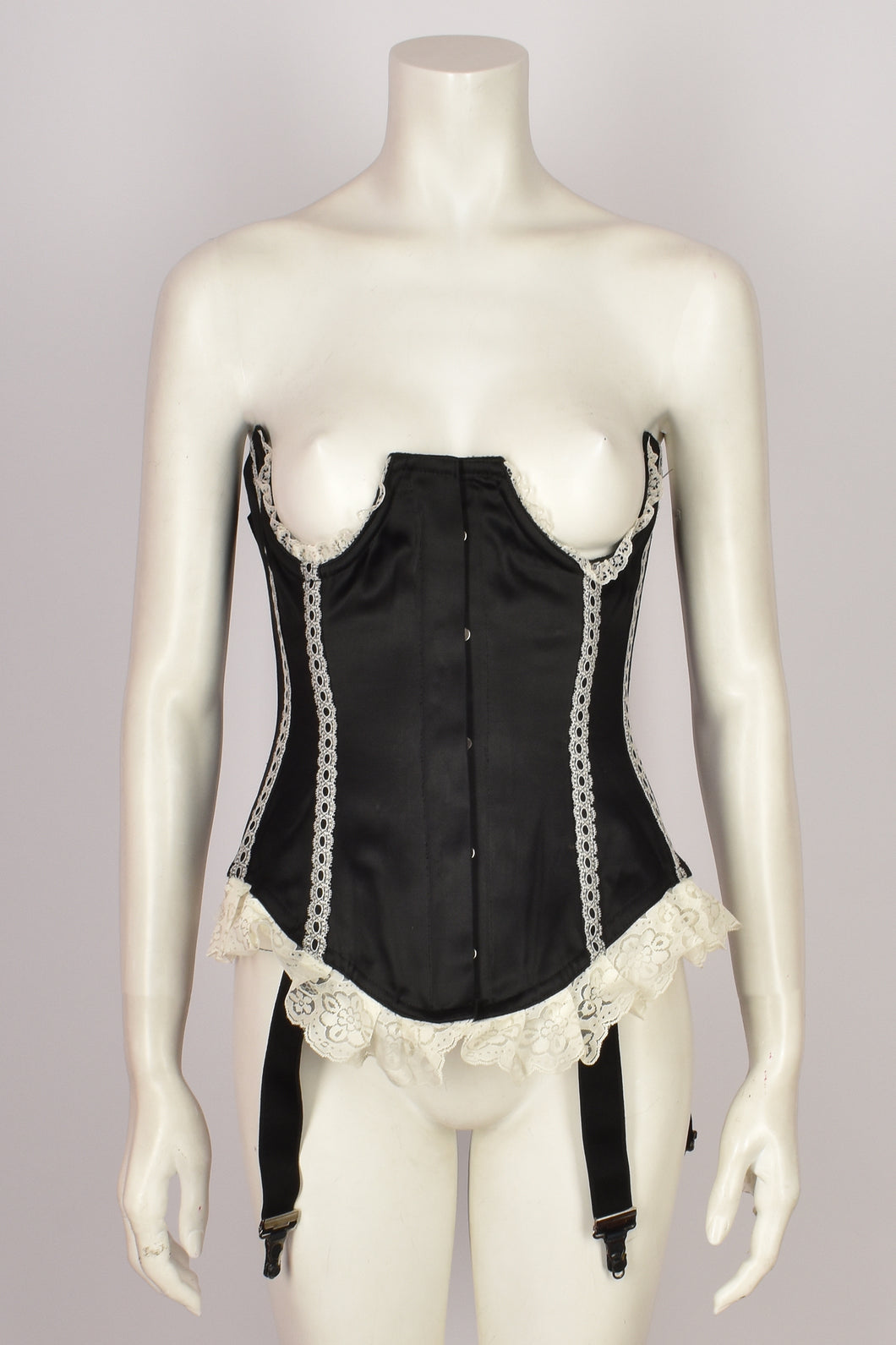 1960'S UNDERBUST BLACK AND WHITE CORSET