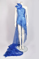 EDWIN MOHNEY BLUE ASYMMETRICAL GOWN
