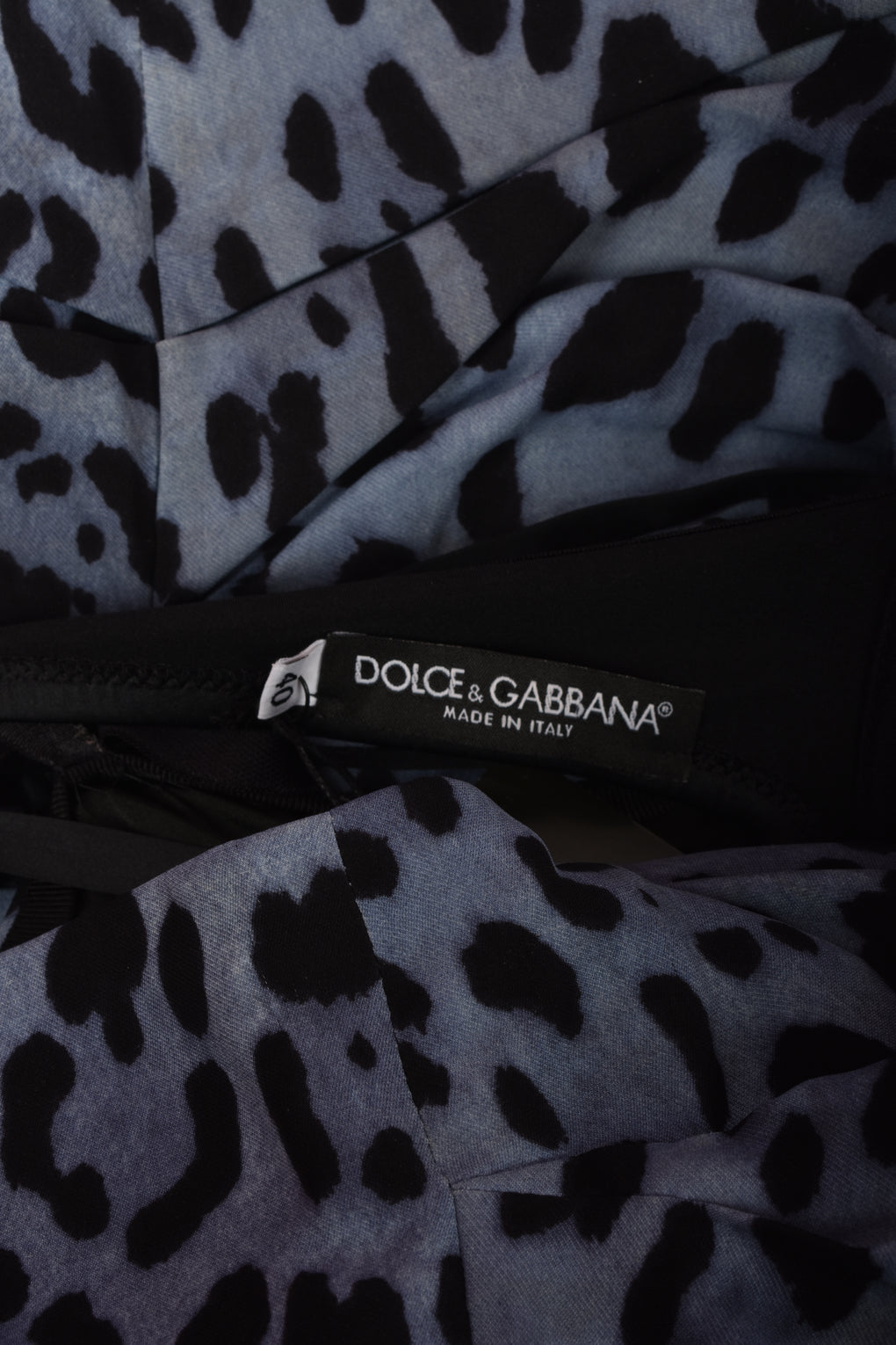 DOLCE&GABANNA BLUE LEOPARD PRINT DRESS
