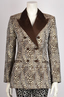 VINTAGE 1970s ANIMAL PRINT TAILORED JACKET XS
