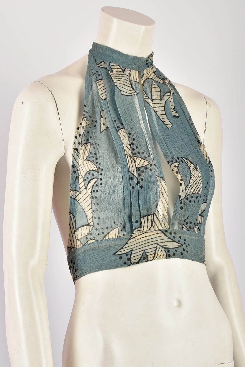 OSSIE CLARK CELIA BIRTWELL PRINT HALTER TOP S